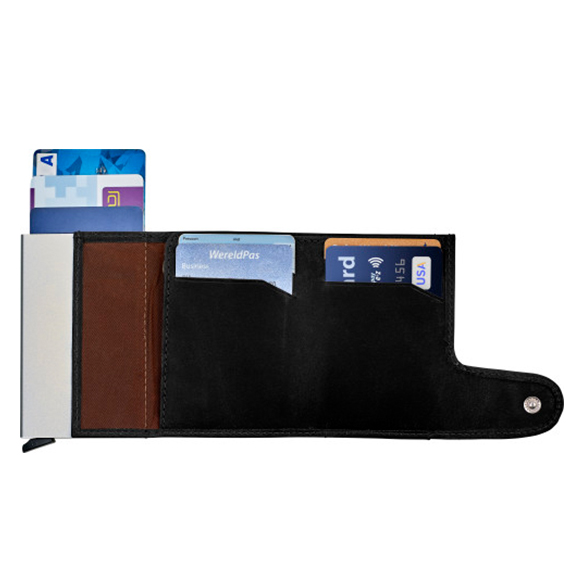 Portafoglio in pelle con porta carta di credito RFID