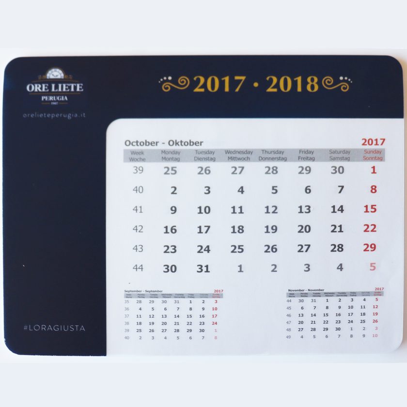 Calendario optico Mousepad (universale)