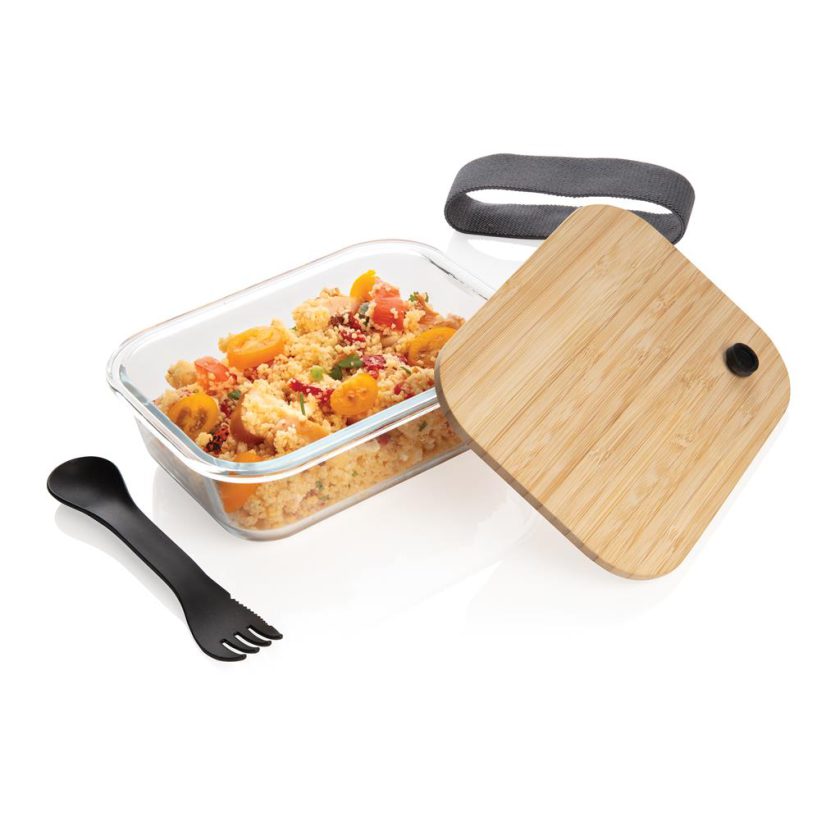 Lunchbox in vetro con tappo in bamboo