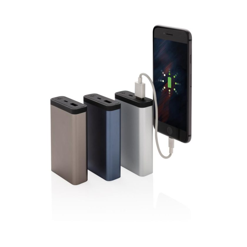 Powerbank tascabile 10.000 mAh in alluminio